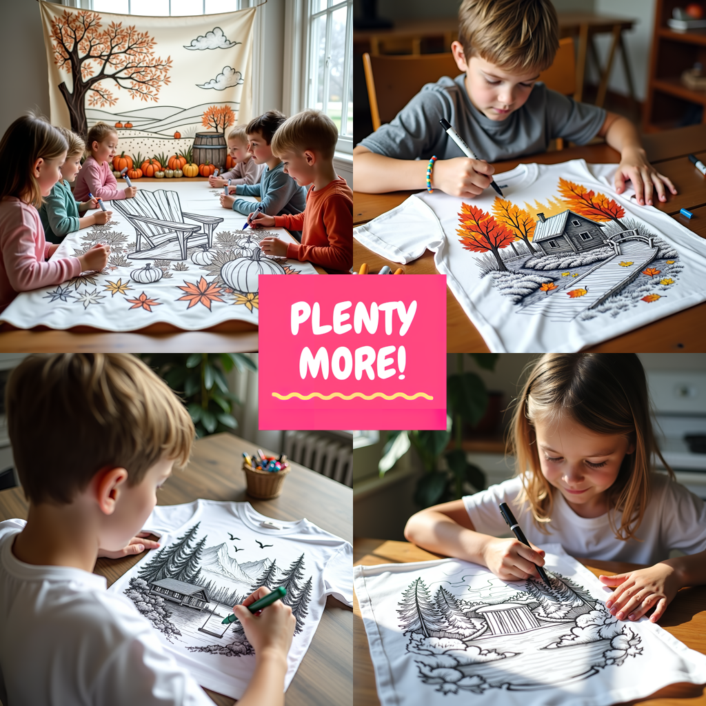 Kid's T-shirt Coloring Kit with 10 Fabric Markers - Mountain House