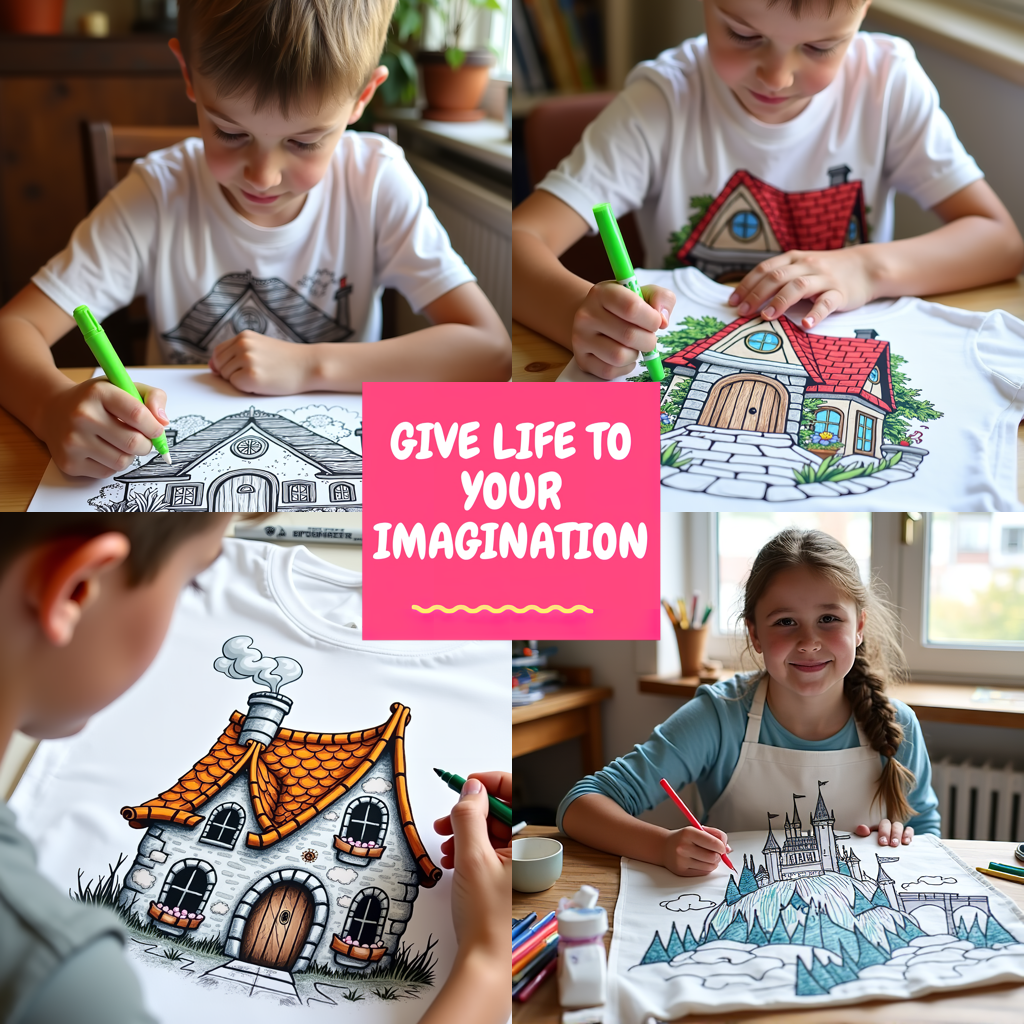 Kid's T-shirt Coloring Kit with 10 Fabric Markers - Mountain Retreat