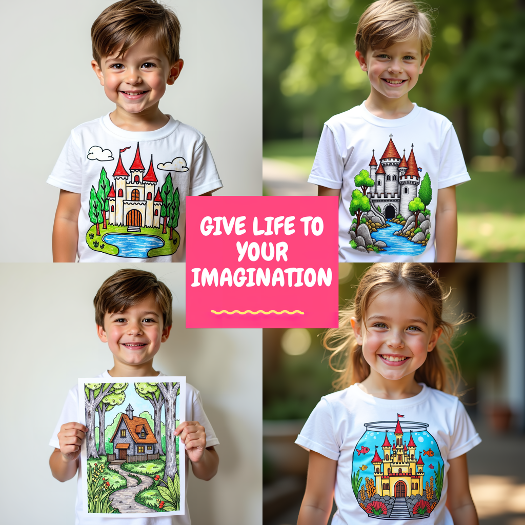 Kid's T-shirt Coloring Kit with 10 Fabric Markers - Luxury Library