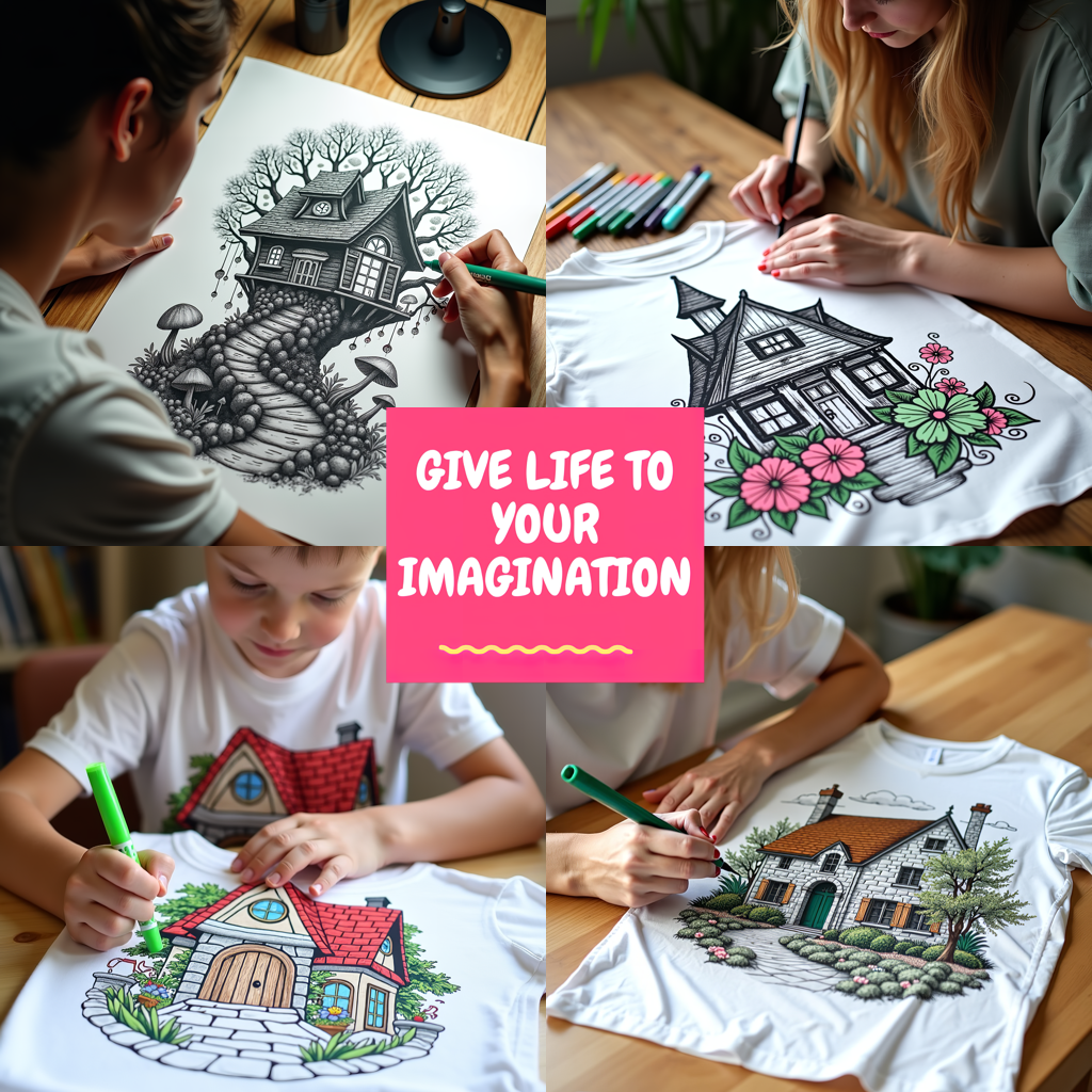 Unisex T-shirt Coloring Kit with 10 Fabric Markers - Treehouse