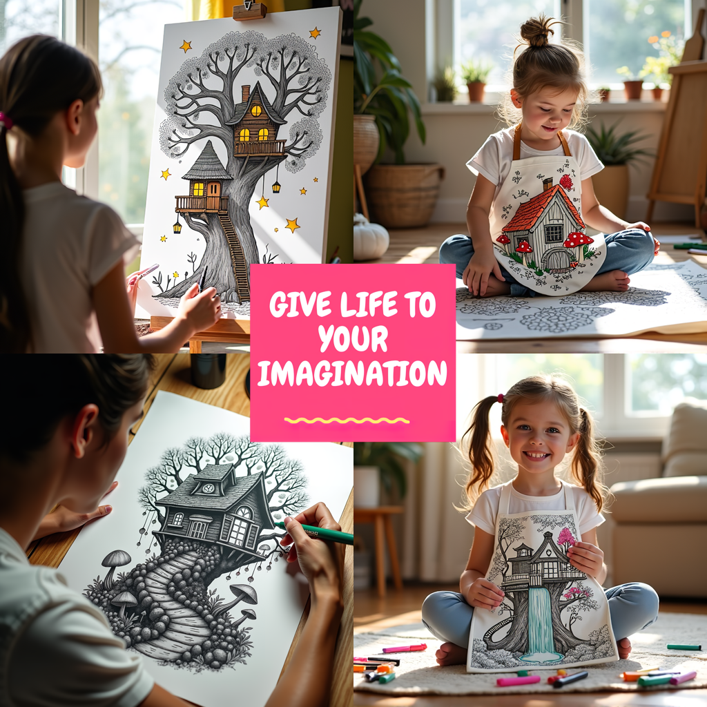 Women's T-shirt Coloring Kit with 10 Fabric Markers - Treehouse