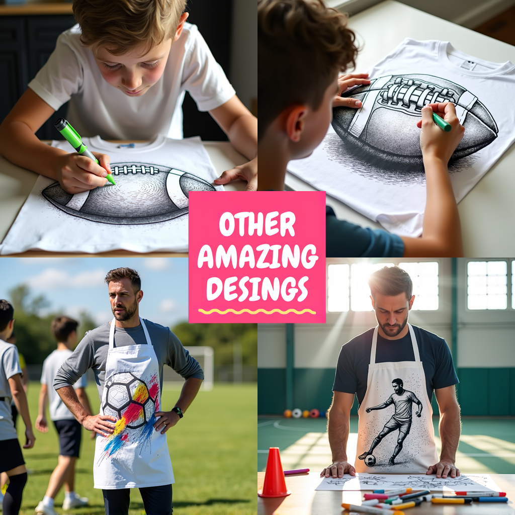 Unisex T-shirt Coloring Kit with 10 Fabric Markers - Soccer