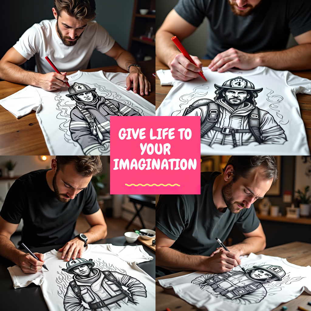 Adult Sweatshirt Coloring Kit with 10 Fabric Markers - Ice Hockey Player