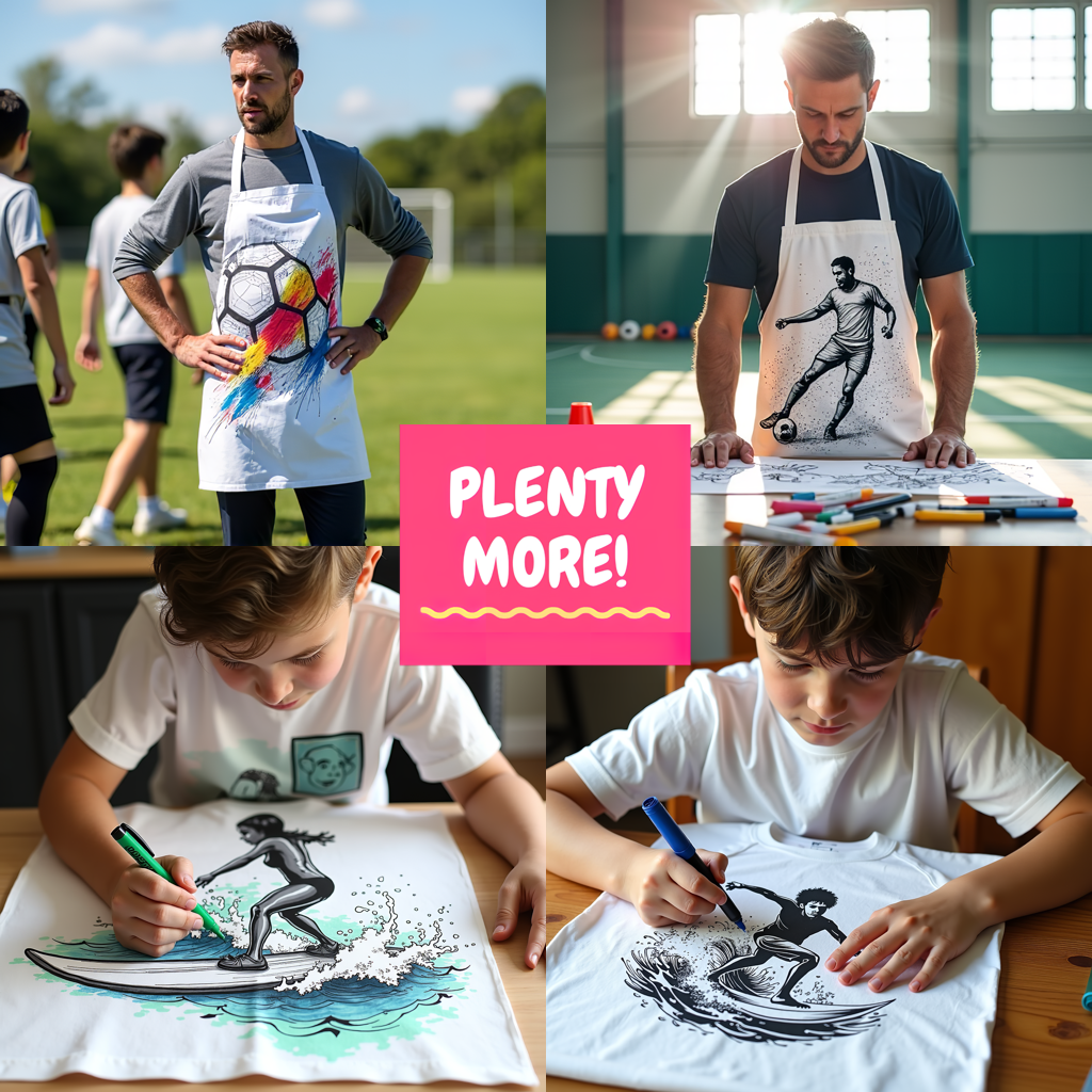 Apron Coloring Kit with 10 Fabric Markers - Lacrosse