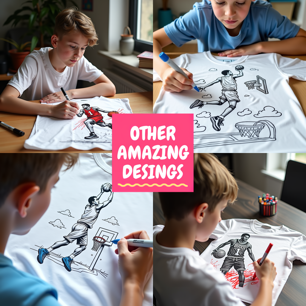 Apron Coloring Kit with 10 Fabric Markers - Players in Action