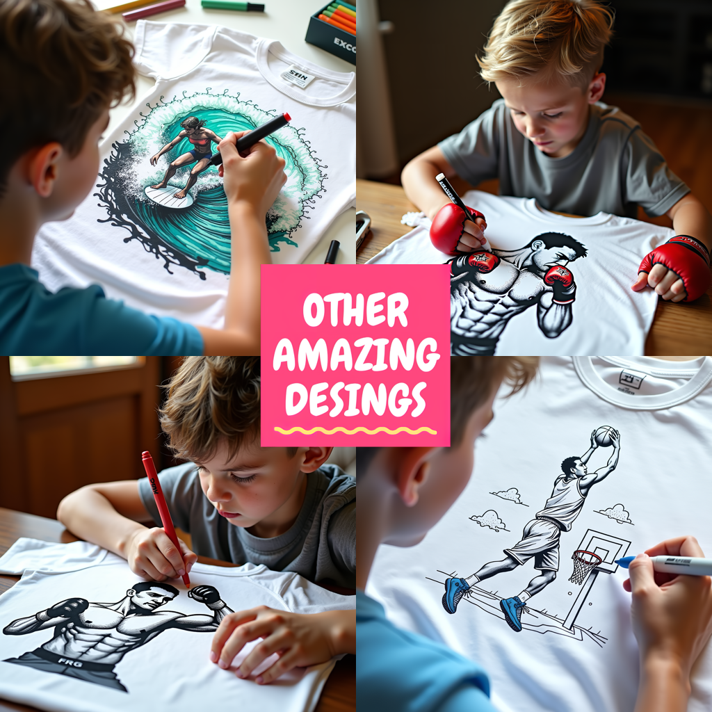 Unisex T-shirt Coloring Kit with 10 Fabric Markers - Lacrosse