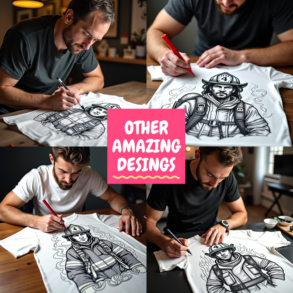 Unisex T-shirt Coloring Kit with 10 Fabric Markers - Cycling