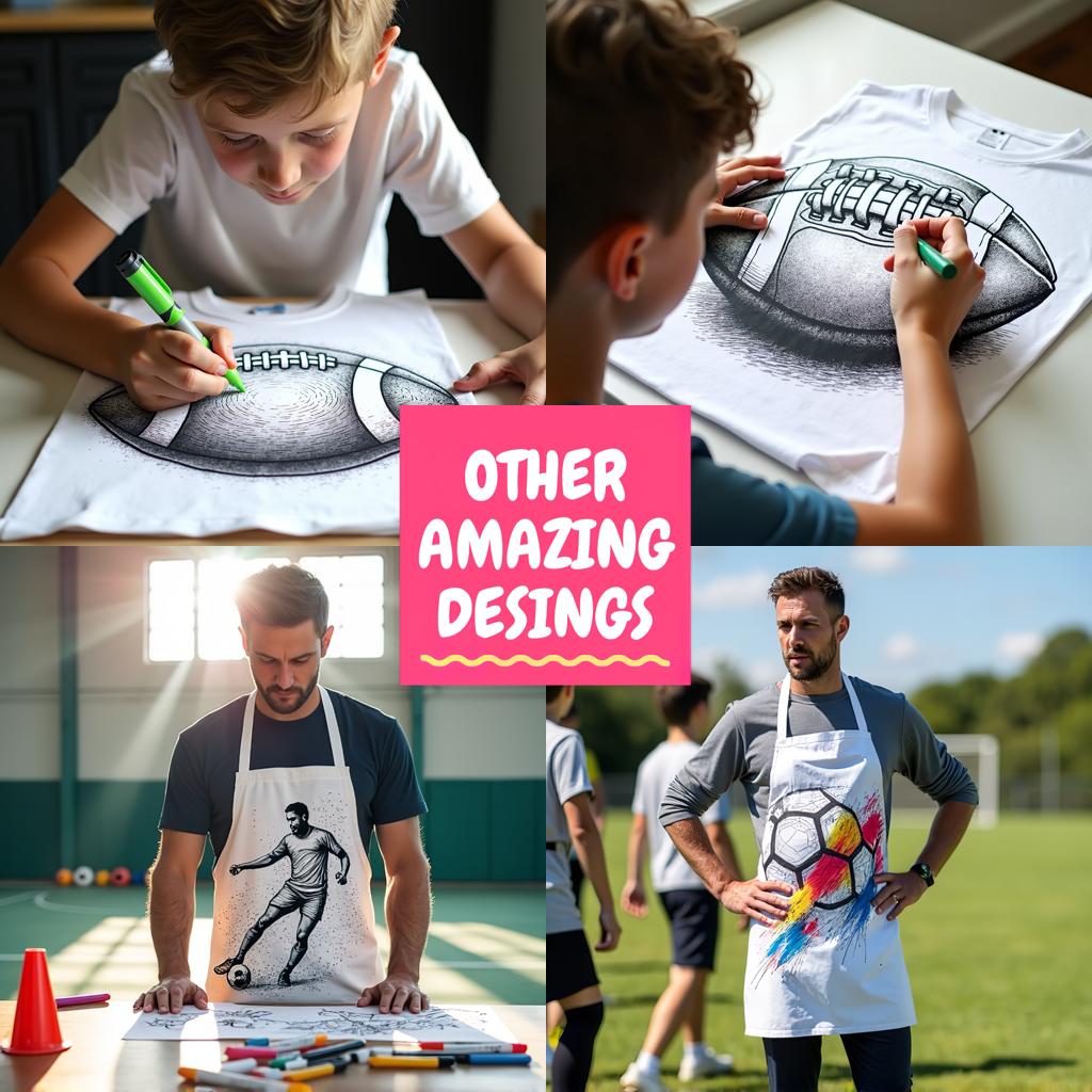 Unisex T-shirt Coloring Kit with 10 Fabric Markers - Football