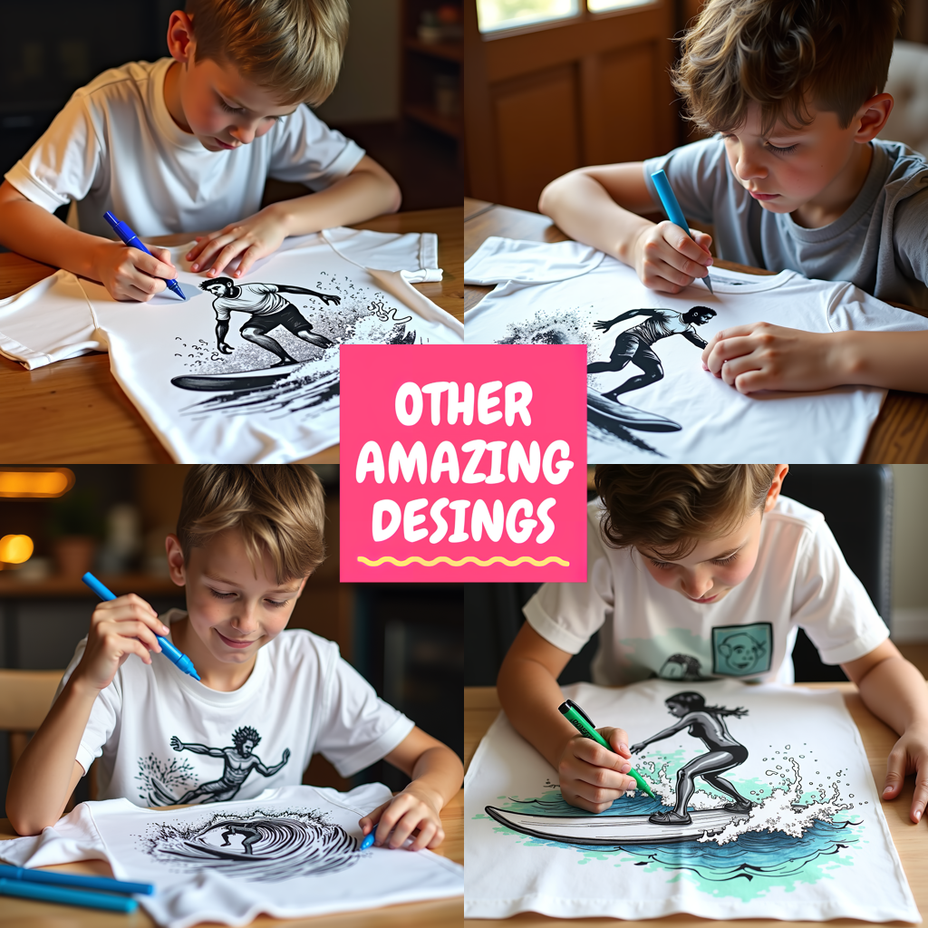 Kid's T-shirt Coloring Kit with 10 Fabric Markers - Lacrosse