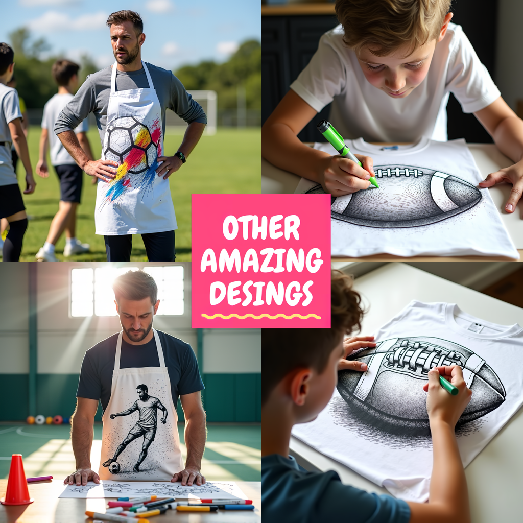 Adult Sweatshirt Coloring Kit with 10 Fabric Markers - Soccer