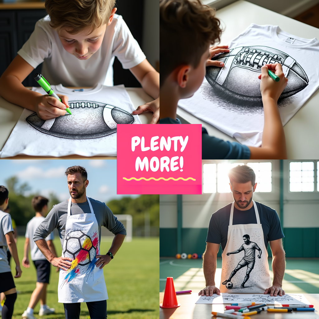 Unisex T-shirt Coloring Kit with 10 Fabric Markers - Soccer