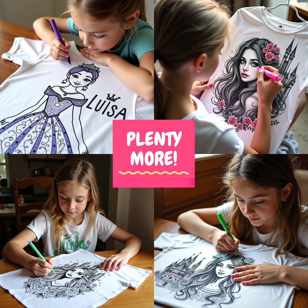 Apron Coloring Kit with 10 Fabric Markers - Royal Princess