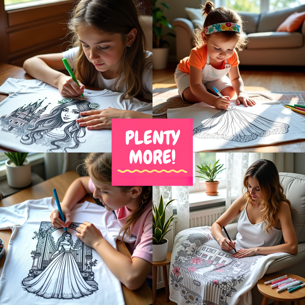 Blanket Coloring Kit with 10 Fabric Markers - Fantasy Princess