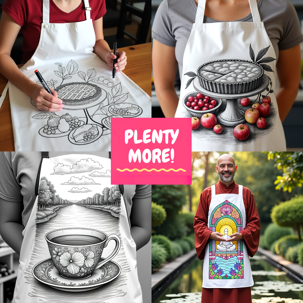 Apron Coloring Kit with 10 Fabric Markers - Armored Knight