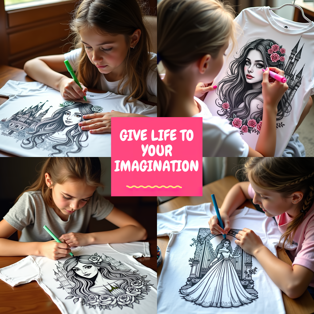 Apron Coloring Kit with 10 Fabric Markers - Royal Princess