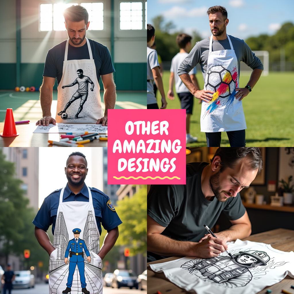 Apron Coloring Kit with 10 Fabric Markers - Armored Knight