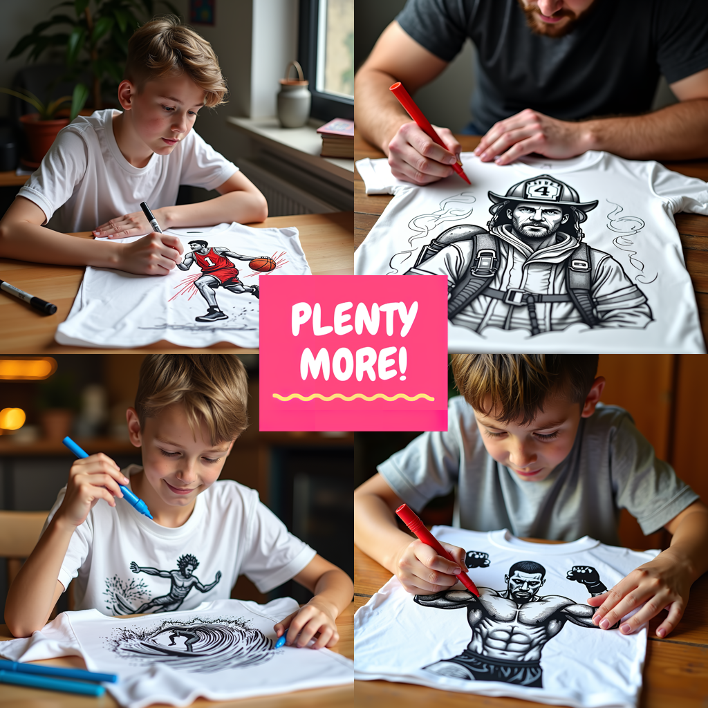 Women's T-shirt Coloring Kit with 10 Fabric Markers - Armored Knight