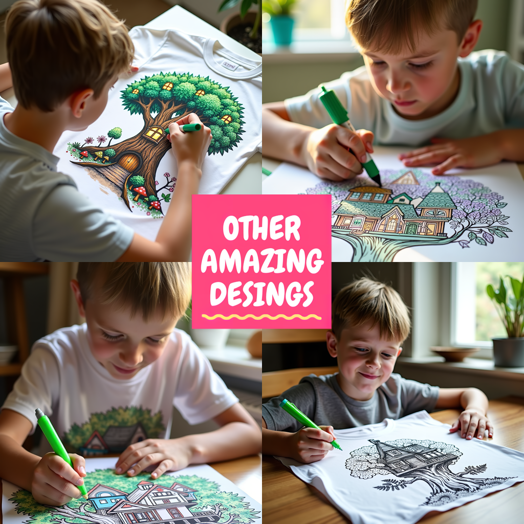 Kid's T-shirt Coloring Kit with 10 Fabric Markers - Armored Knight