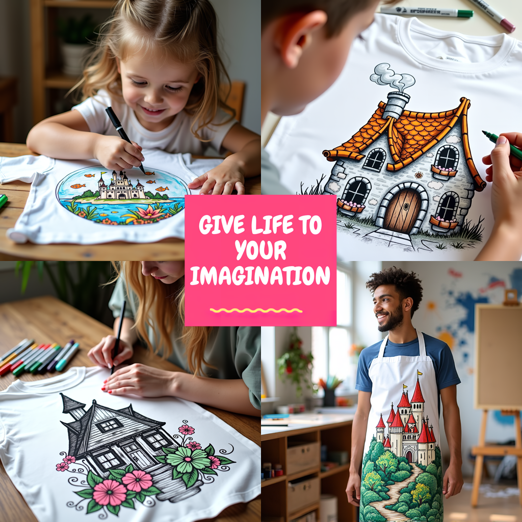 Kid's T-shirt Coloring Kit with 10 Fabric Markers - Knight on Horseback