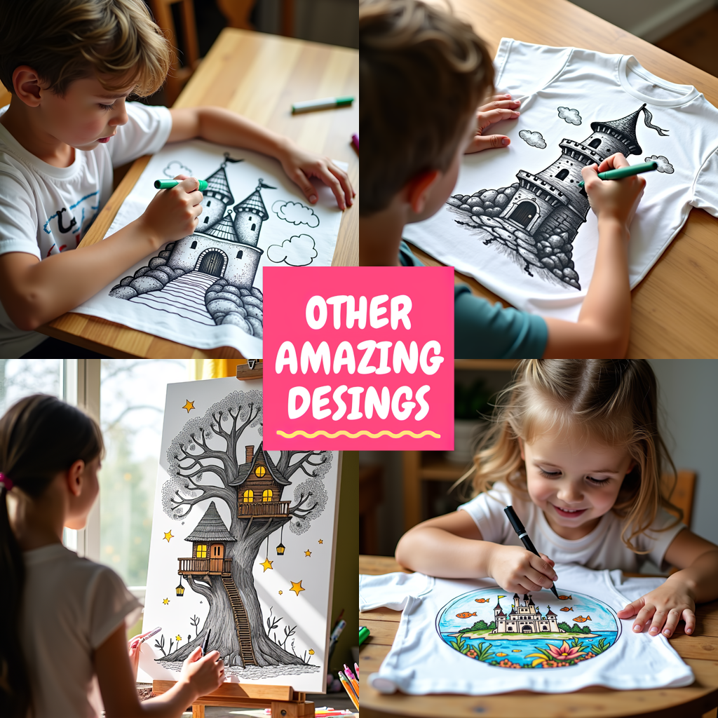 Unisex T-shirt Coloring Kit with 10 Fabric Markers - Armored Knight