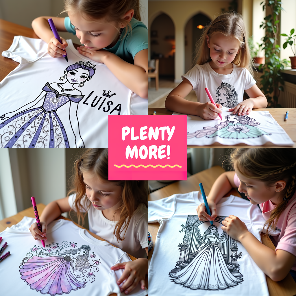 Indoor Wall Tapestries Coloring Kit with 10 Fabric Markers - Royal Princess