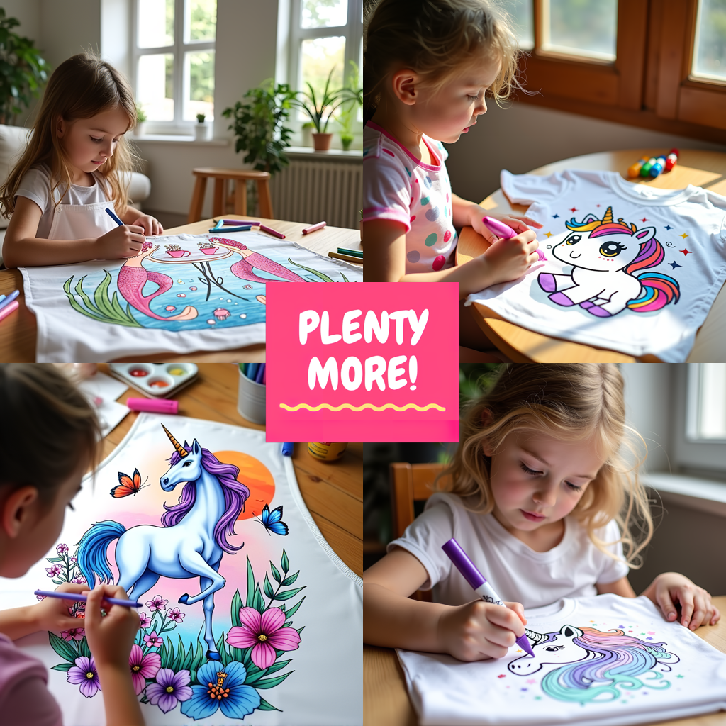 Indoor Wall Tapestries Coloring Kit with 10 Fabric Markers - Magical Creature
