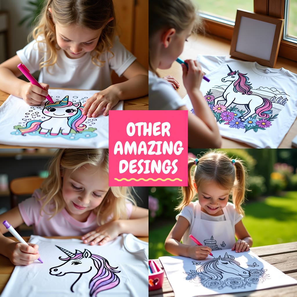 Adult Sweatshirt Coloring Kit with 10 Fabric Markers - Mythical Creature