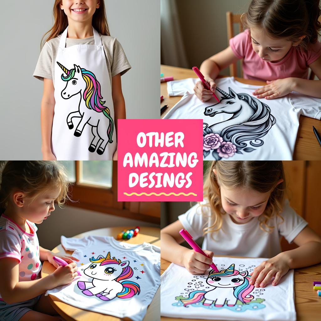 Unisex T-shirt Coloring Kit with 10 Fabric Markers - Fantasy Creature