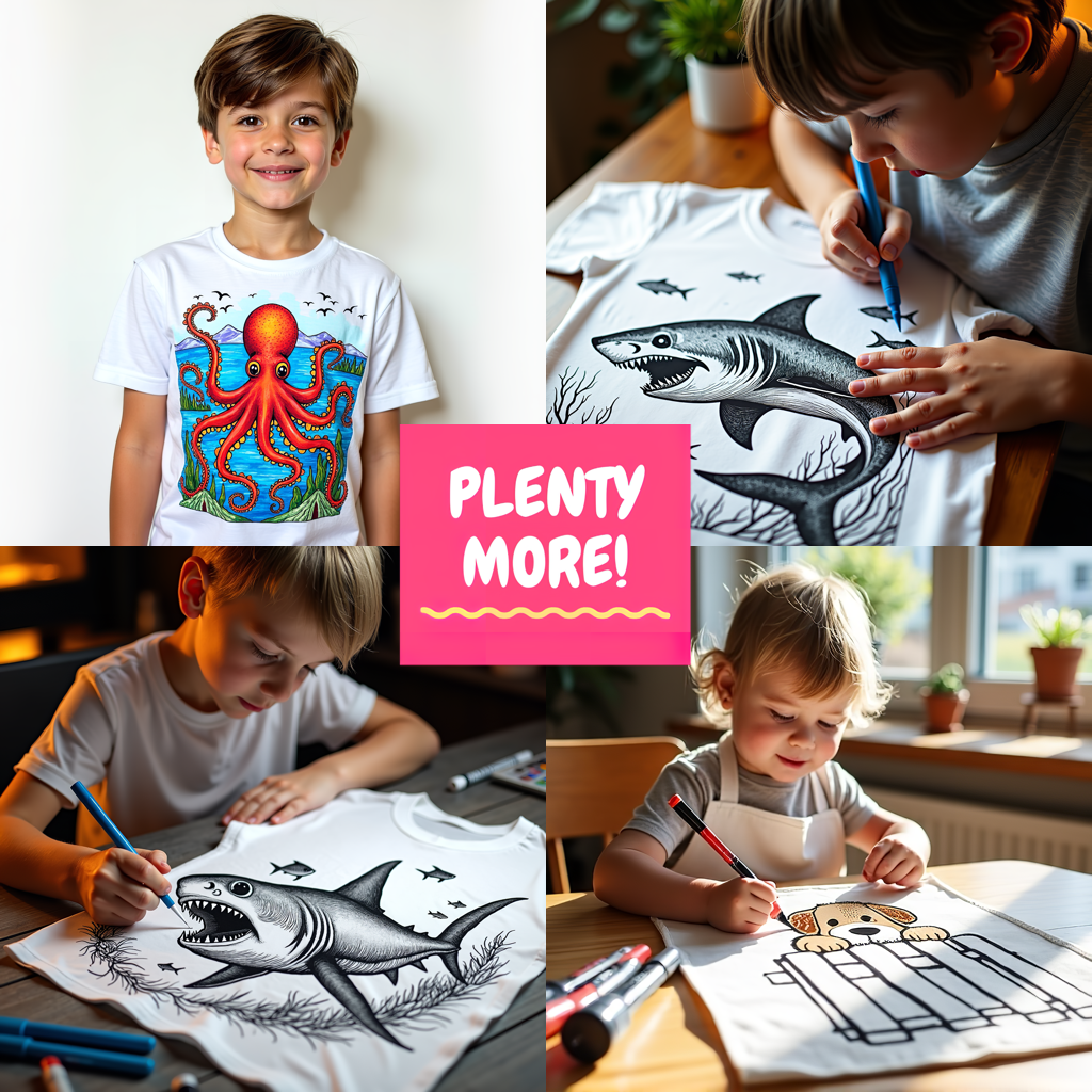 Blanket Coloring Kit with 10 Fabric Markers - Octopus