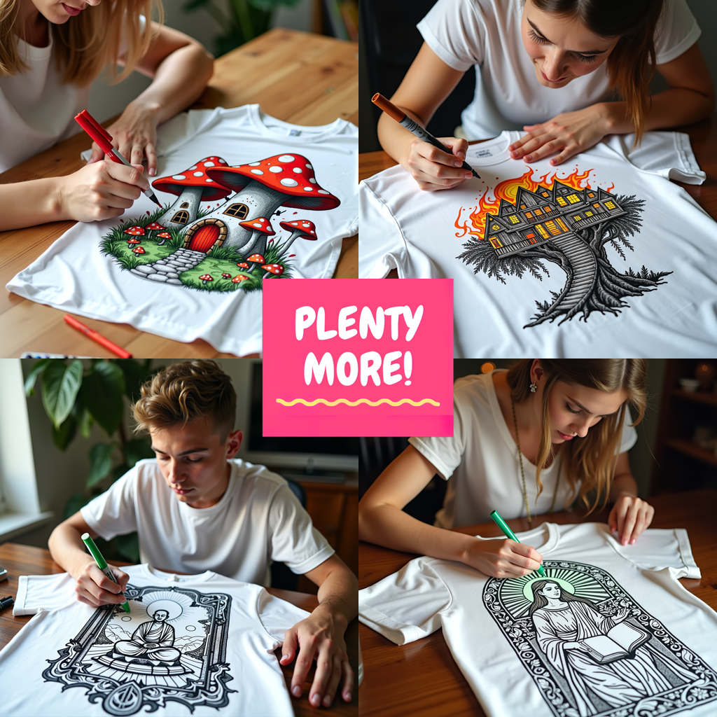 Apron Coloring Kit with 10 Fabric Markers - Abstract Portrait