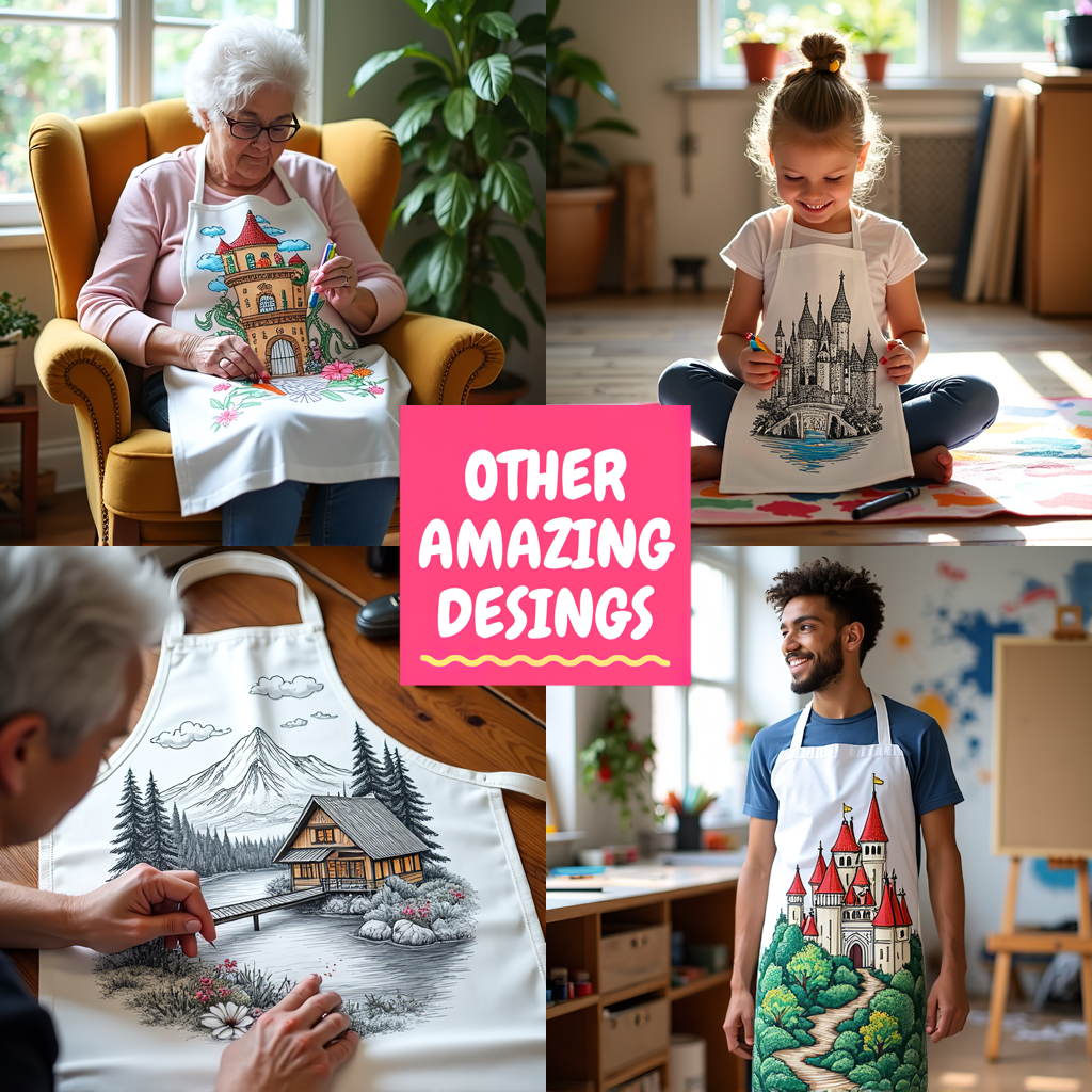 Apron Coloring Kit with 10 Fabric Markers - Big Ben