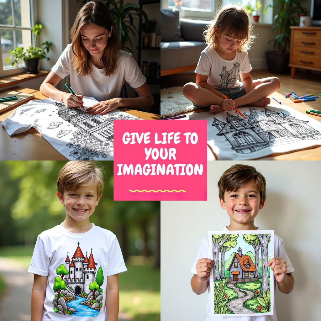 Kid's T-shirt Coloring Kit with 10 Fabric Markers - Big Ben