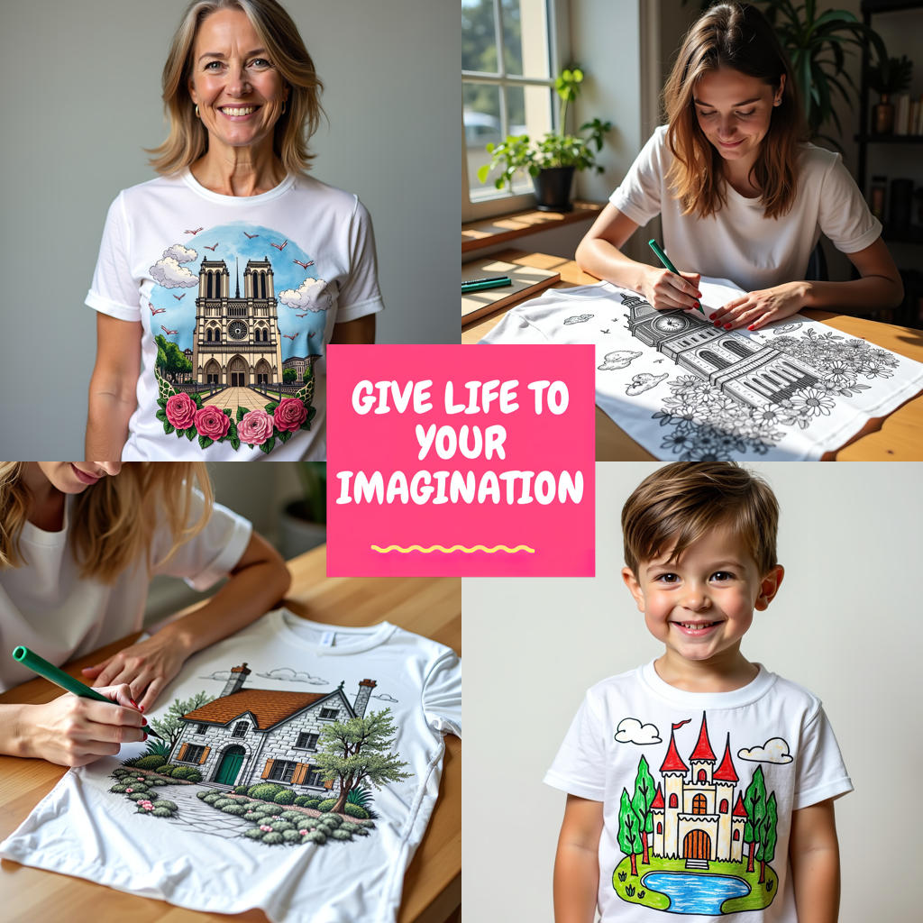 Unisex T-shirt Coloring Kit with 10 Fabric Markers - Big Ben