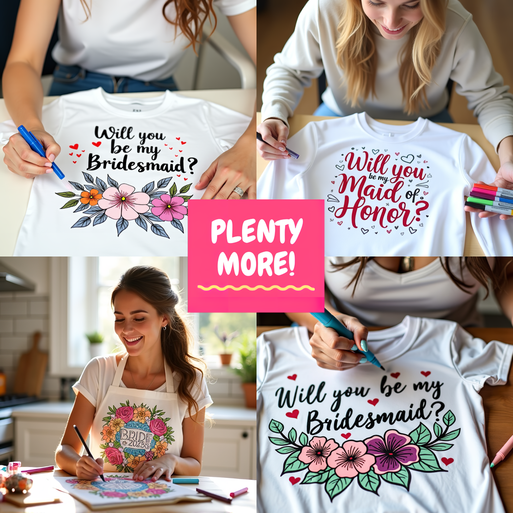 Blanket Coloring Kit with 10 Fabric Markers - Bridesmaids