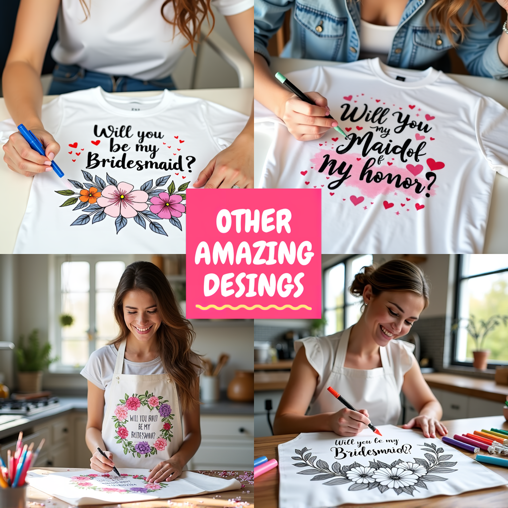 Kid's T-shirt Coloring Kit with 10 Fabric Markers - Bridesmaid