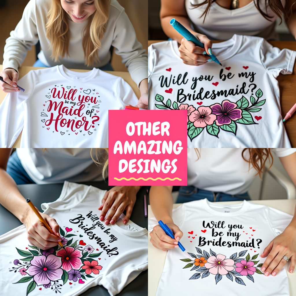 Adult Sweatshirt Coloring Kit with 10 Fabric Markers - Bridesmaid