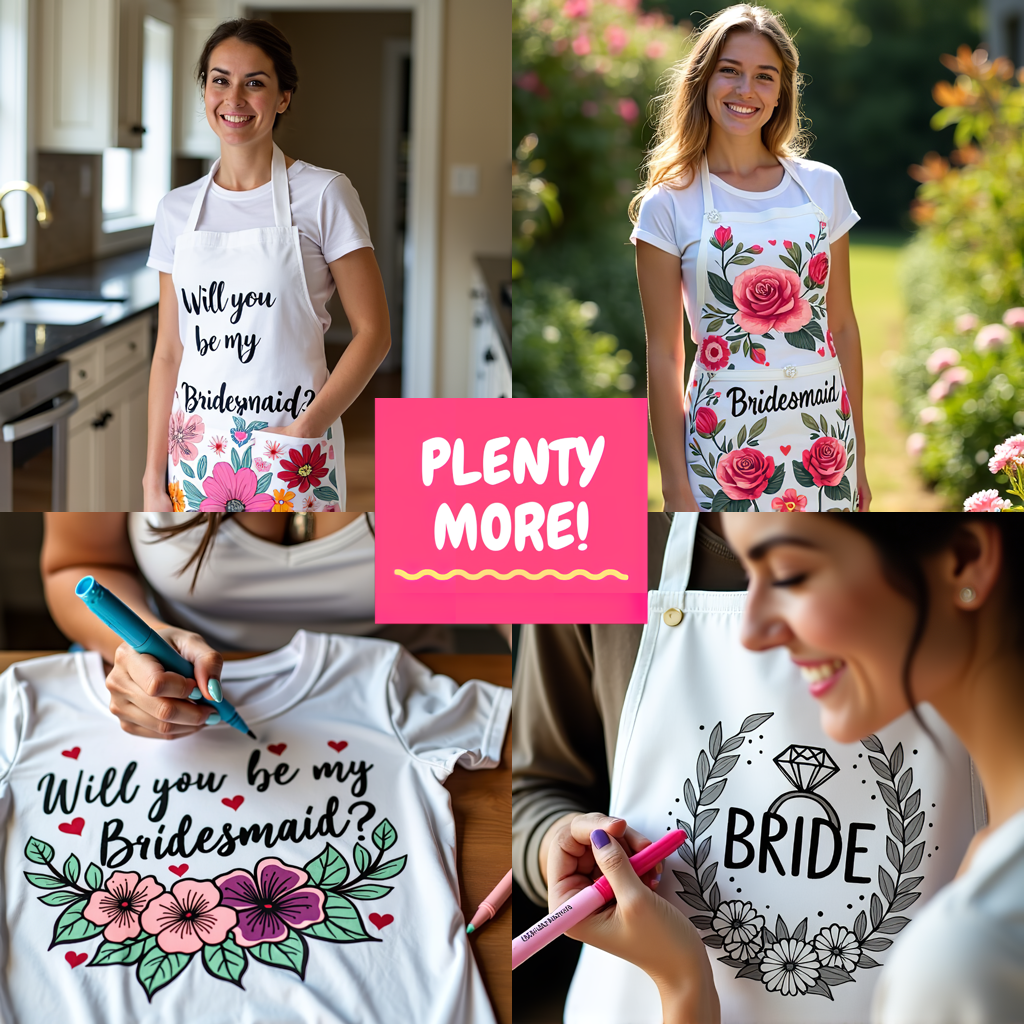 Women's T-shirt Coloring Kit with 10 Fabric Markers - Wedding Bouquet