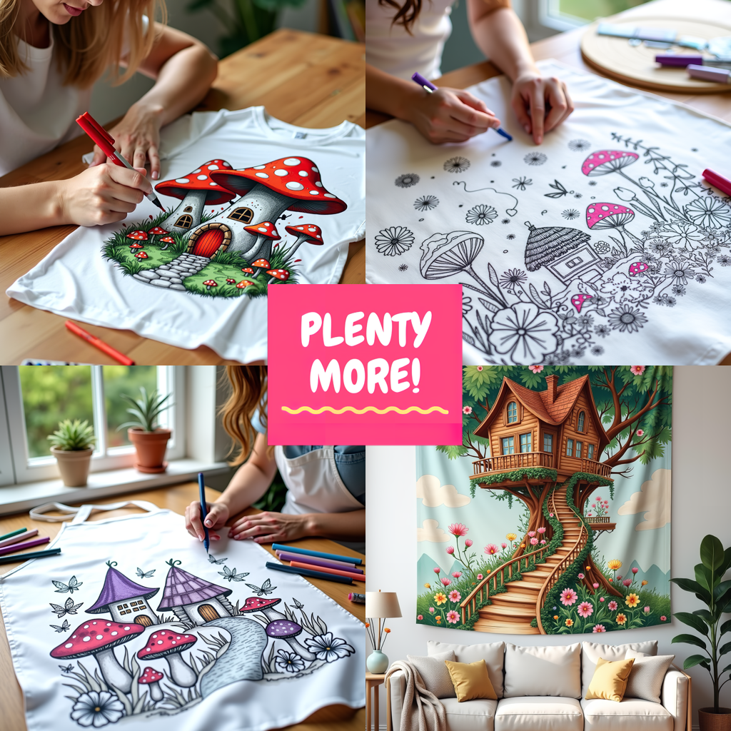 FREE Whimsical Mushroom House Coloring Page - Download NOW