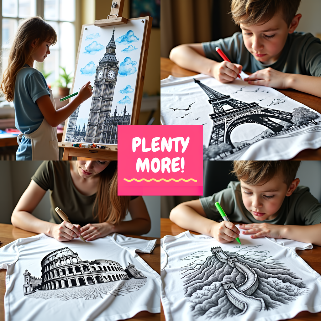 Indoor Wall Tapestries Coloring Kit with 10 Fabric Markers - Big Ben