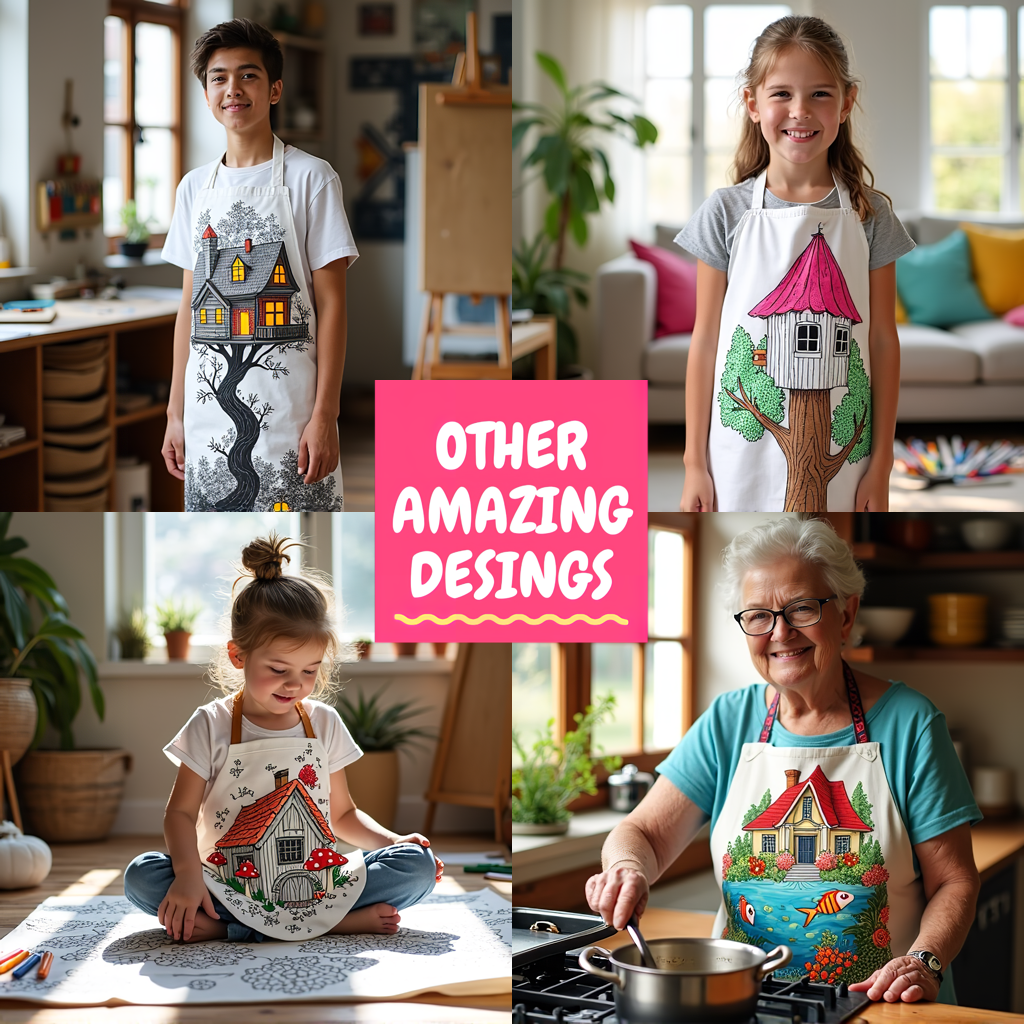 Apron Coloring Kit with 10 Fabric Markers - Treehouse