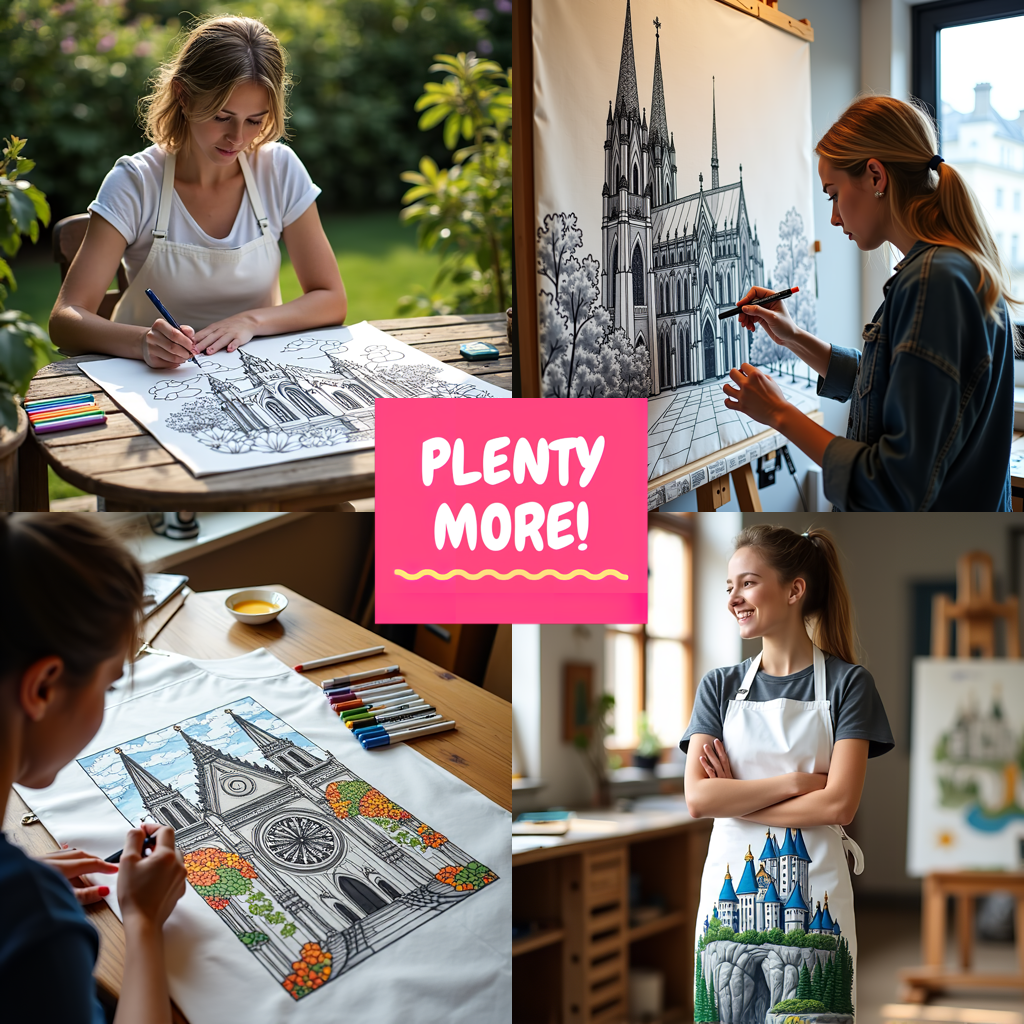 Adult Sweatshirt Coloring Kit with 10 Fabric Markers - Underwater Castle