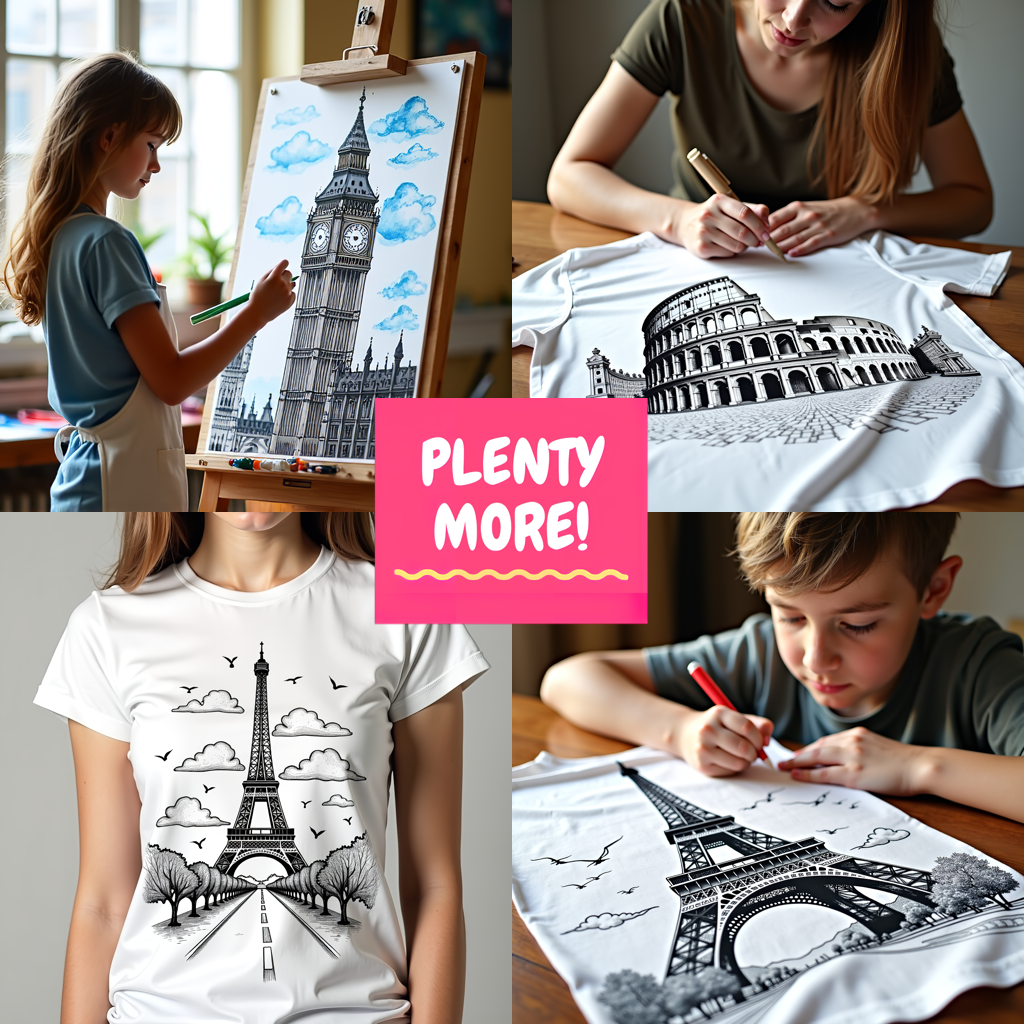 Women's T-shirt Coloring Kit with 10 Fabric Markers - Big Ben