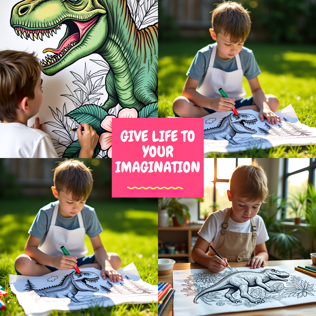FREE Tyrannosaurus Rex Coloring Page - Printable Jungle Leaves Download