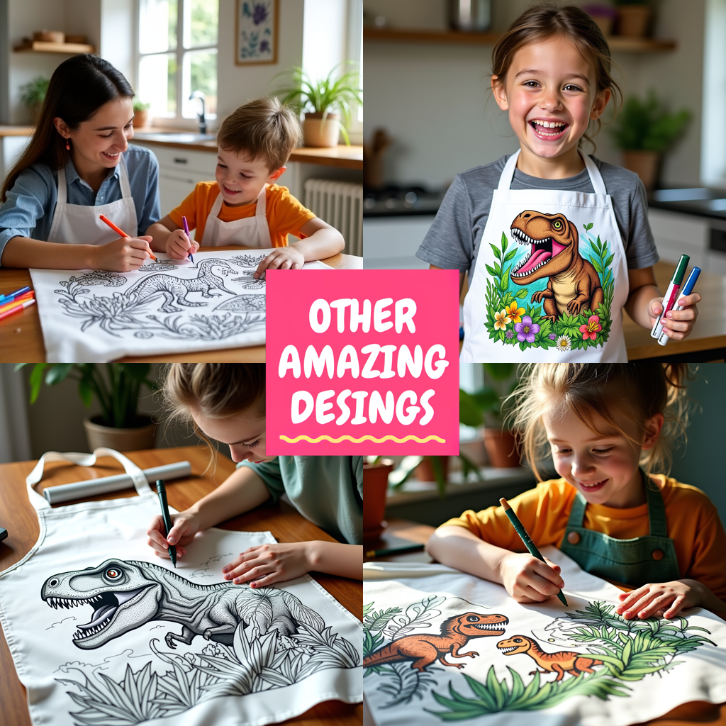 Indoor Wall Tapestries Coloring Kit with 10 Fabric Markers - Tyrannosaurus Rex