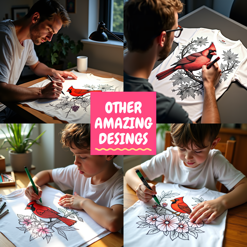 Adult Sweatshirt Coloring Kit with 10 Fabric Markers - Cardinal