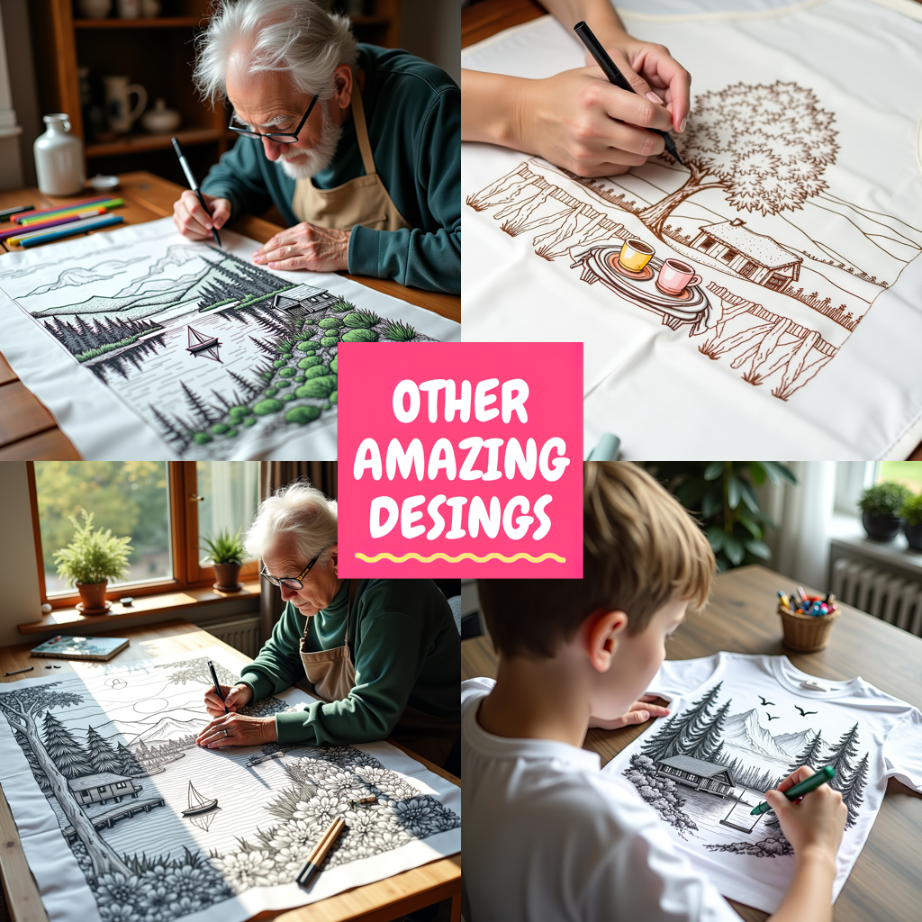 Adult Sweatshirt Coloring Kit with 10 Fabric Markers - Mountain Stream