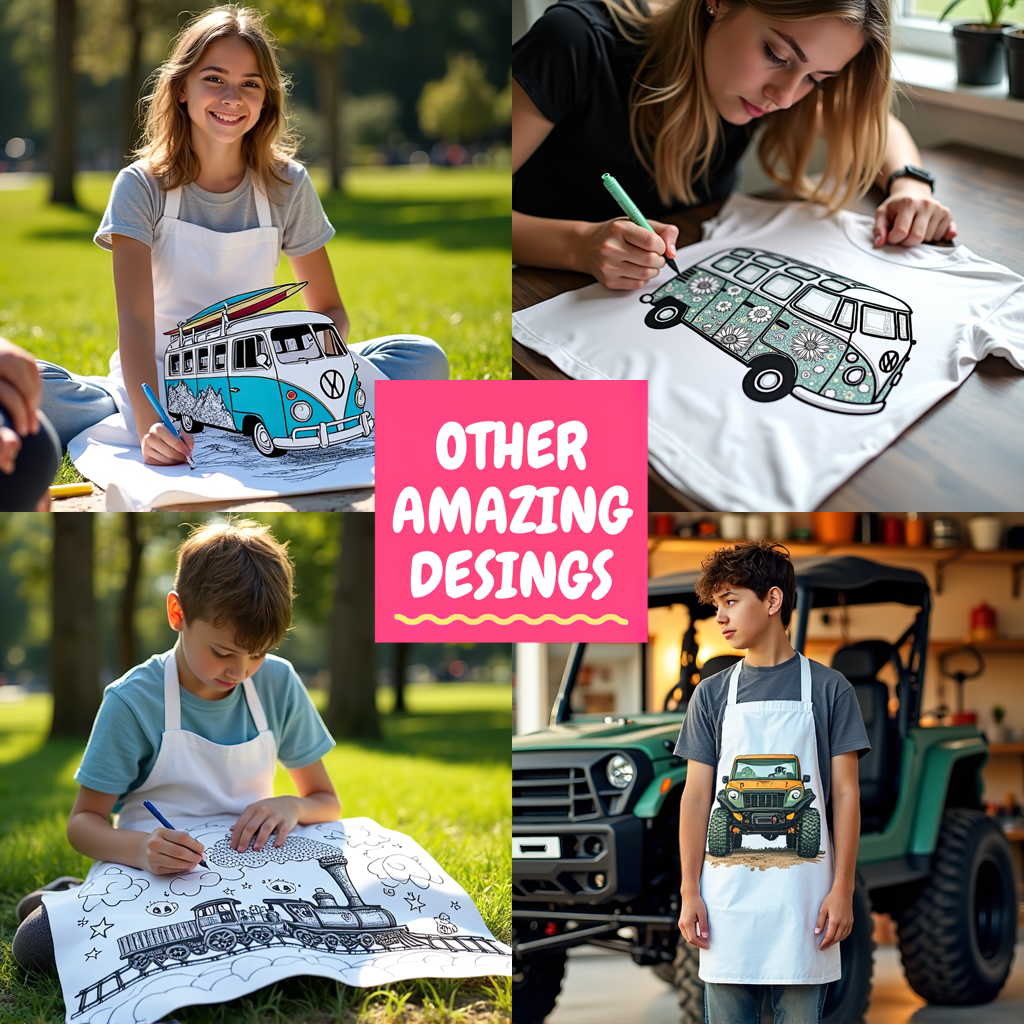 FREE Classic Volkswagen Van Coloring Page - Printable Desert Adventure Download