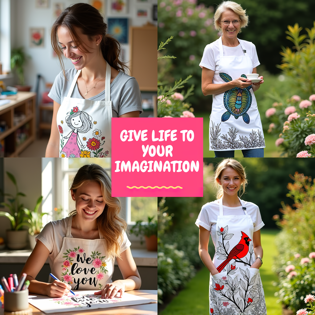 Apron Coloring Kit with 10 Fabric Markers - Portrait