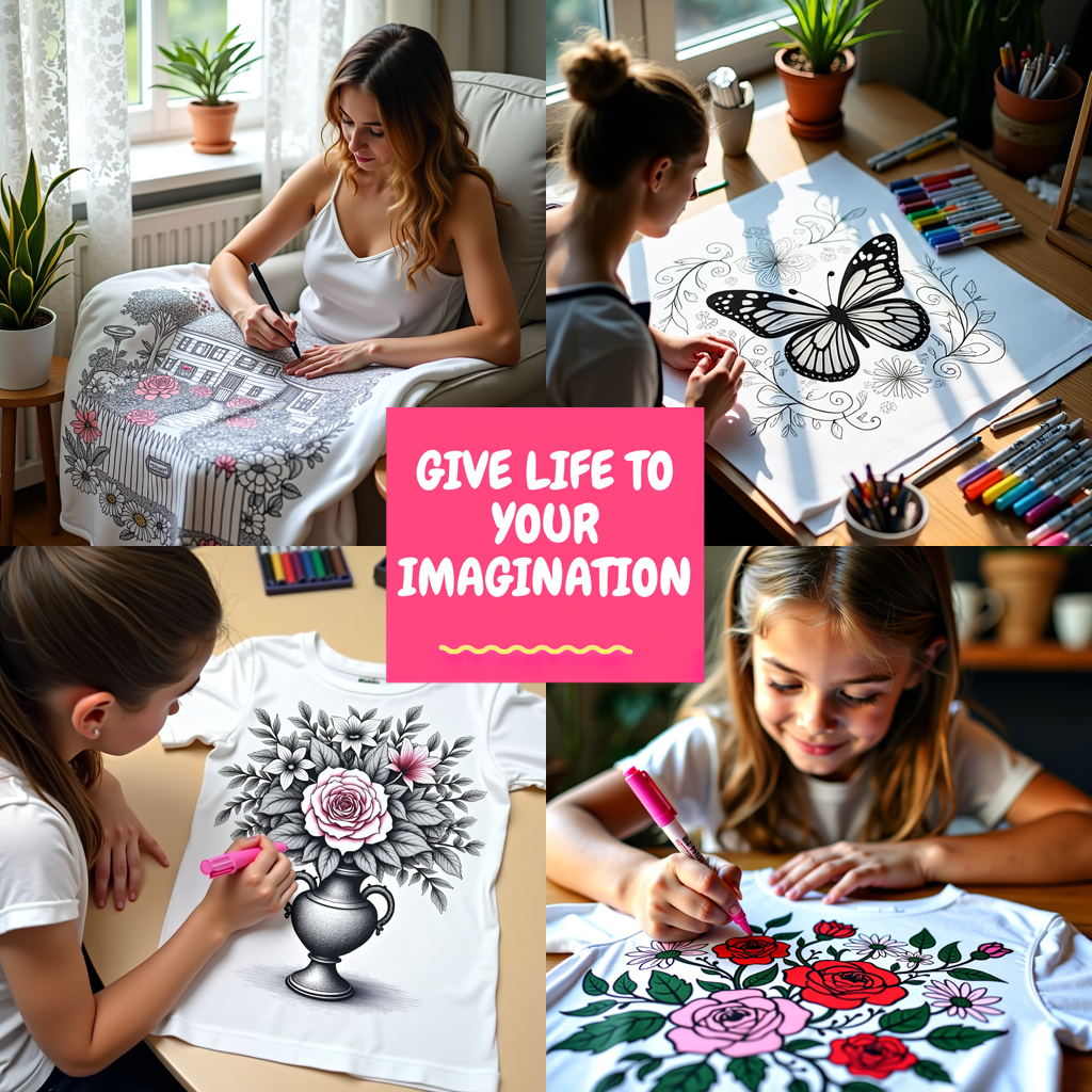 Blanket Coloring Kit with 10 Fabric Markers - Portrait