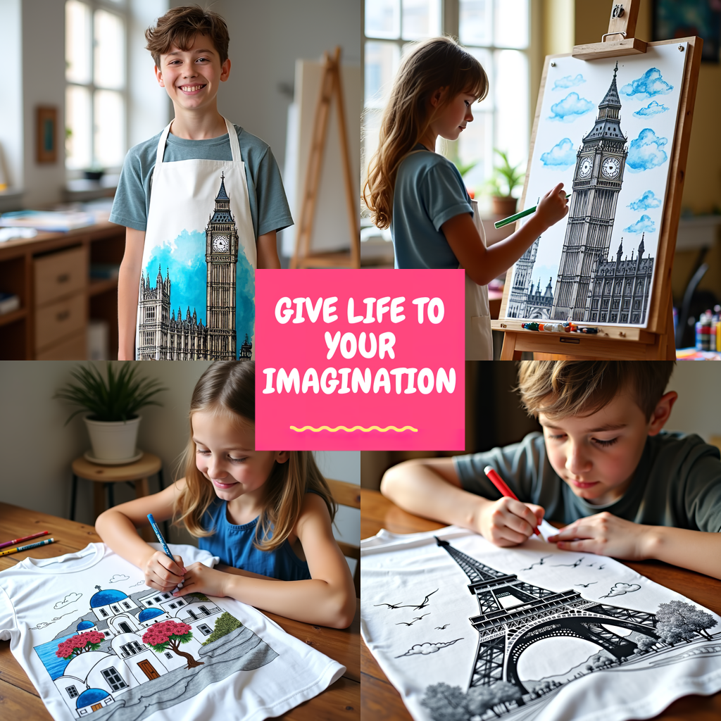 Adult Sweatshirt Coloring Kit with 10 Fabric Markers - London Landmarks